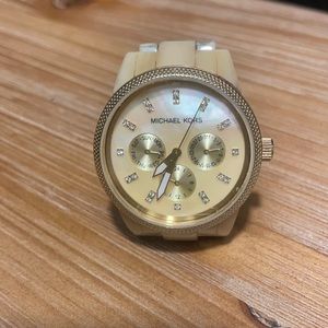 Michael Kors watch. Blonde tortoise shell band.